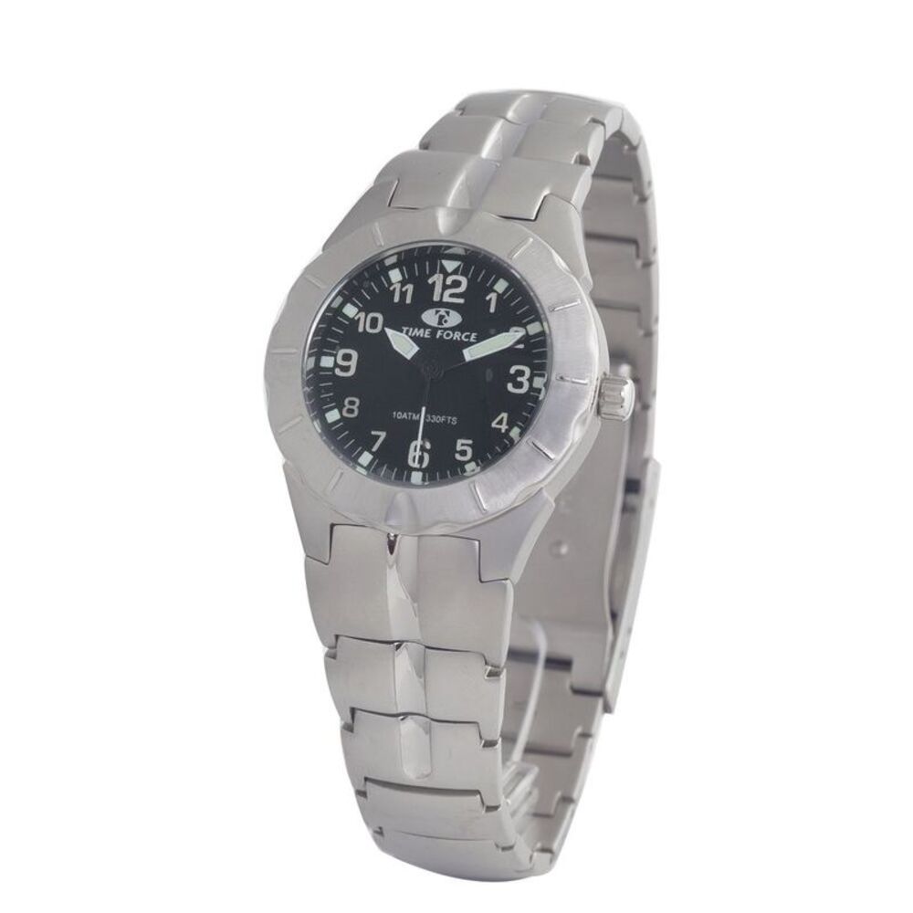 Time Force Wristwatch Stainless Steel Band Women Silver Watches